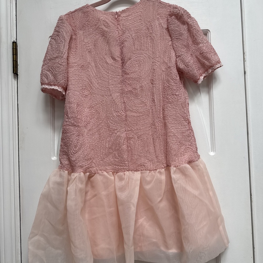 LIMI Give You The Best Pink Peach Lined Dress‎ Korea Textured Poly Skirt Party - Picture 8 of 9